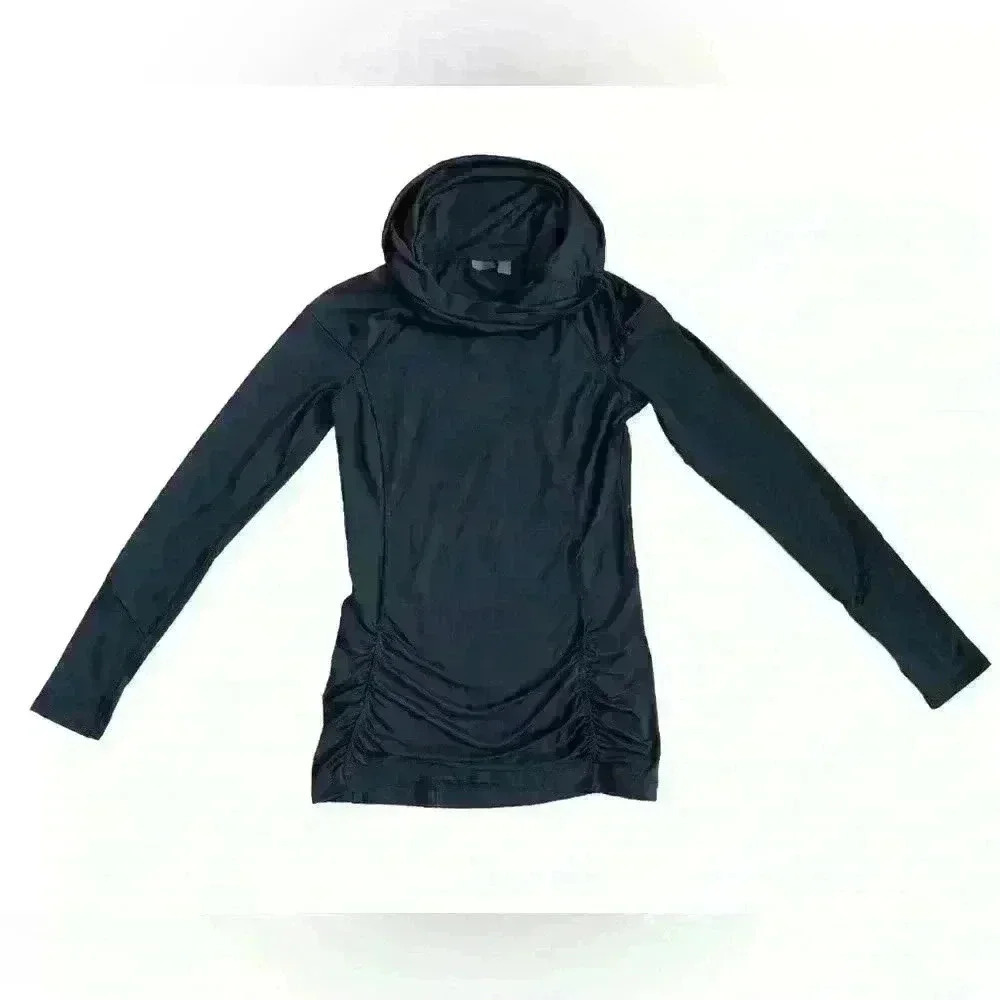 Zella Women’s Cowl Neck Ruched Athletic Top Black Size XS
